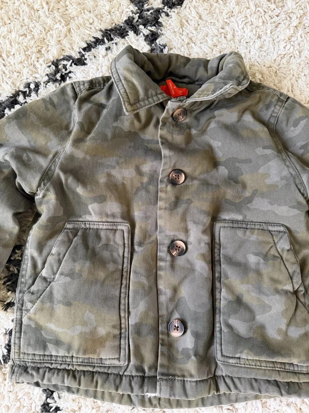 Joe Fresh Kids' Camouflage Puffer Jacket in Olive camouflage